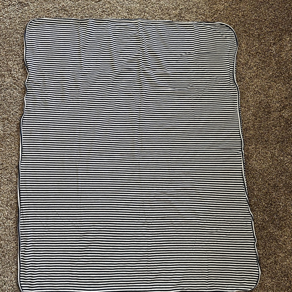 Navy and White Striped Swaddle Blanket